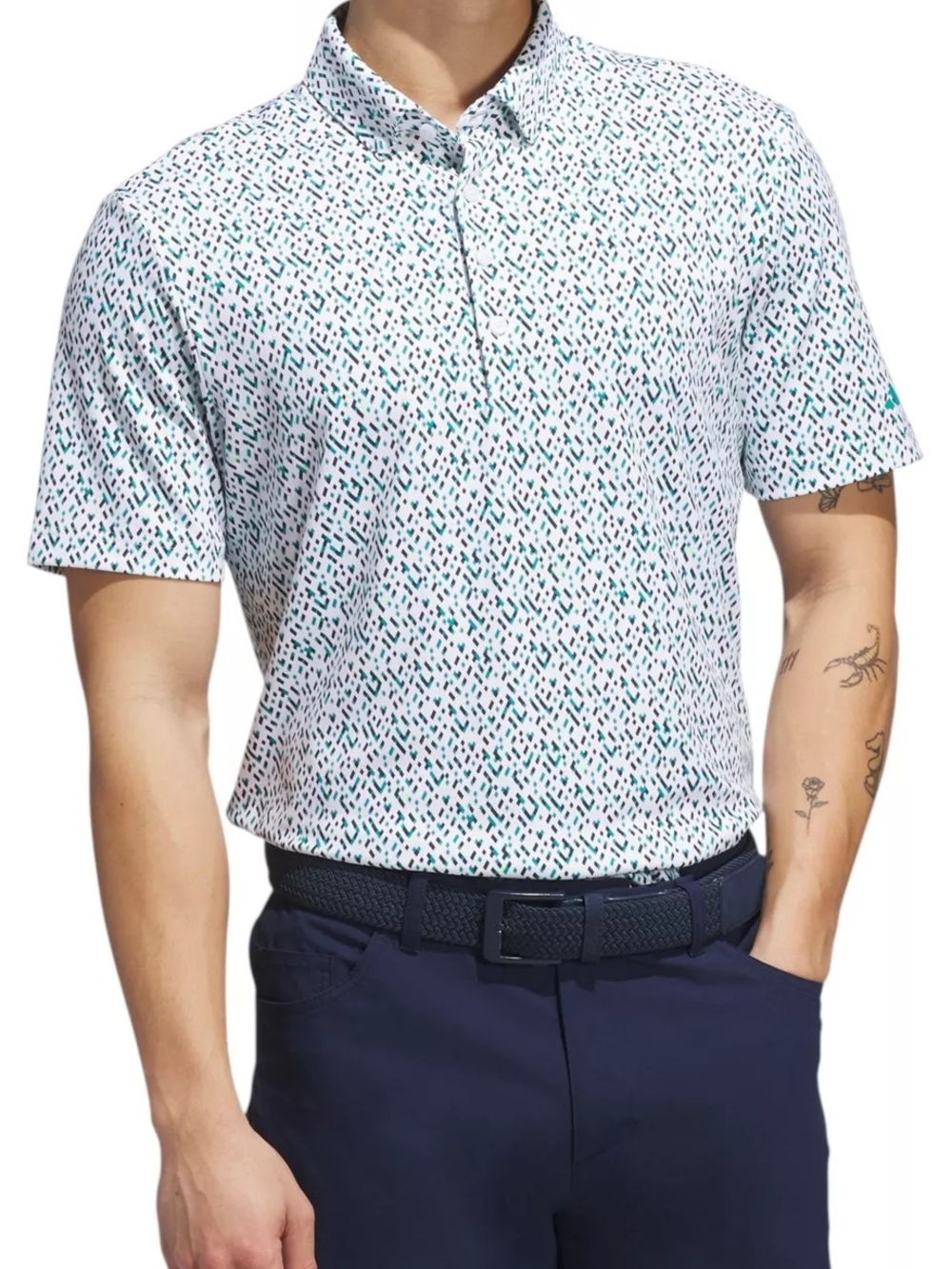 New adidas Men's Ultimate365 Micro Argyle Golf Polo Medium
